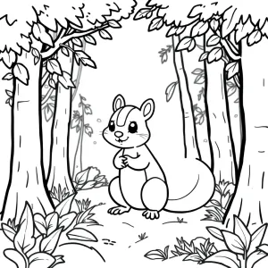 ormandaki minik sincap, child friendly, cute, no violence, clean lines